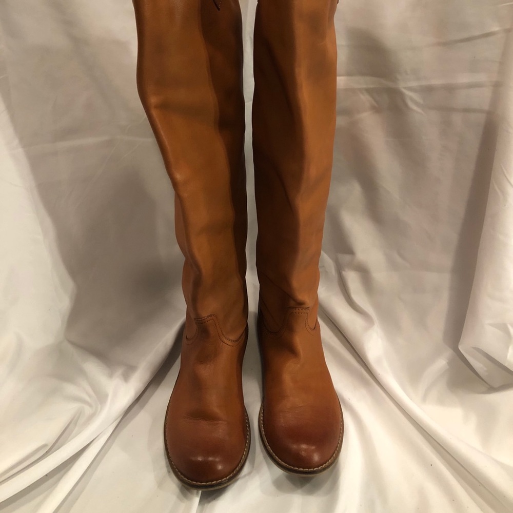 Brown Leather Knee High Boots